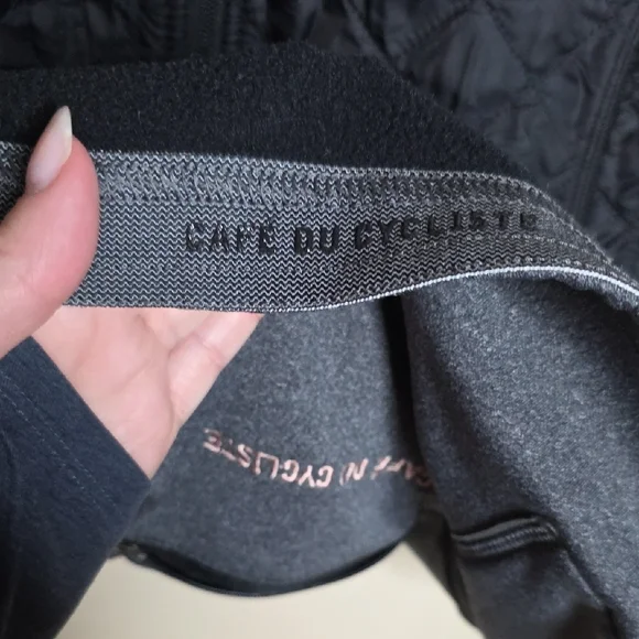 Cafe du Cycliste Heidi Jacket Women Medium Black Gray Insulated Winter Cycling - Picture 9 of 12